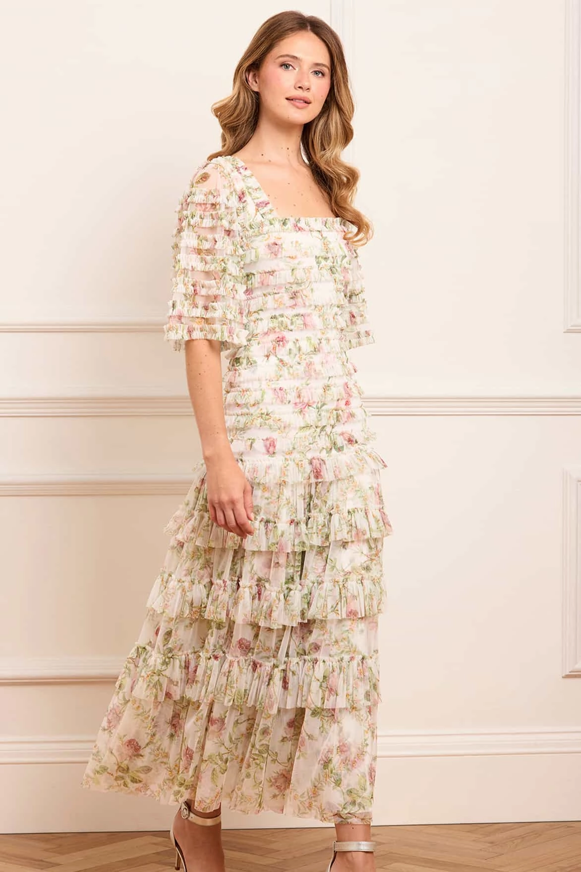 Colette's Rose Short Sleeve Ankle Gown Relaxed and Effortless