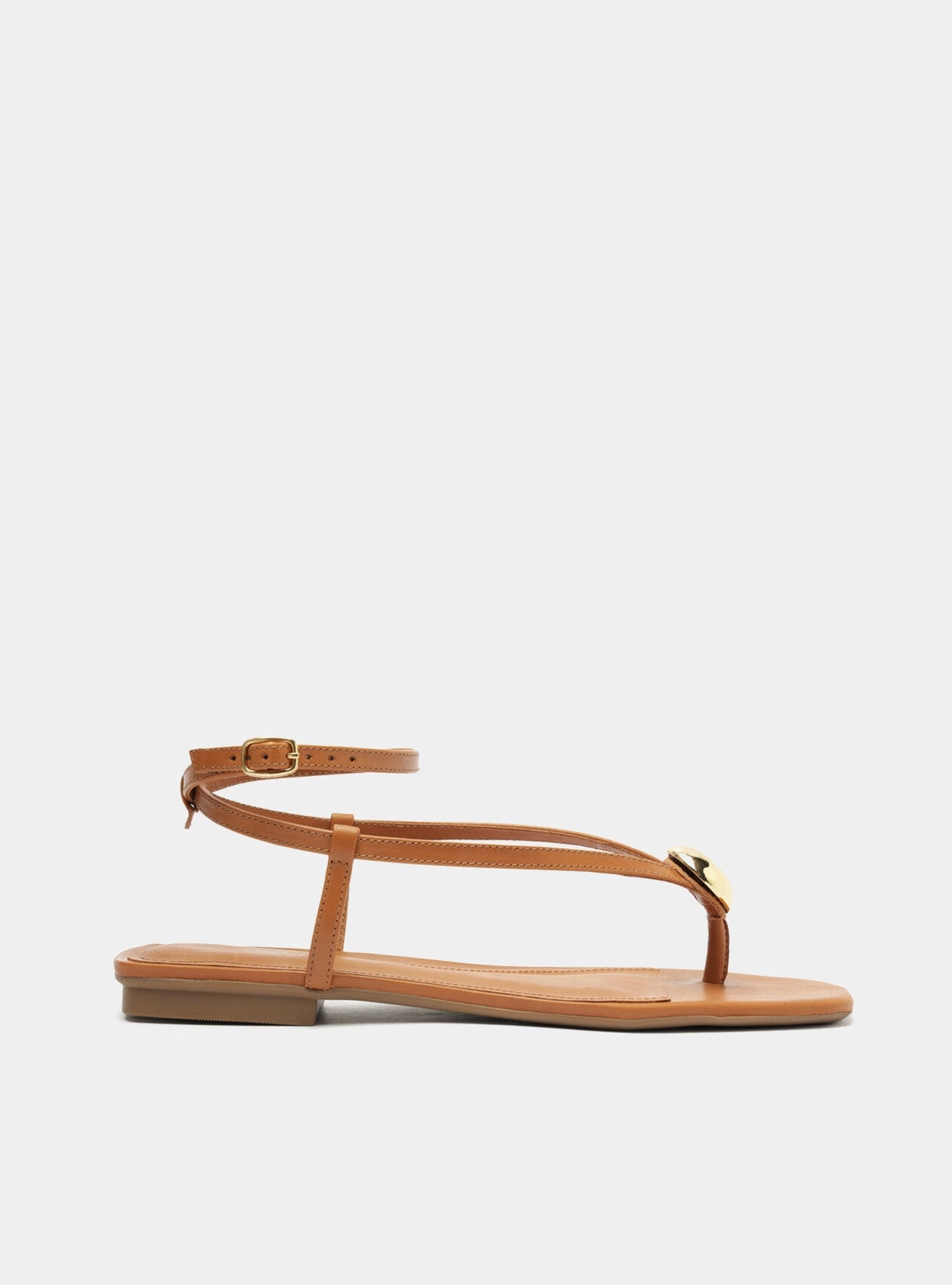 Zuri Leather Flat Easygoing Wear Shop Glow