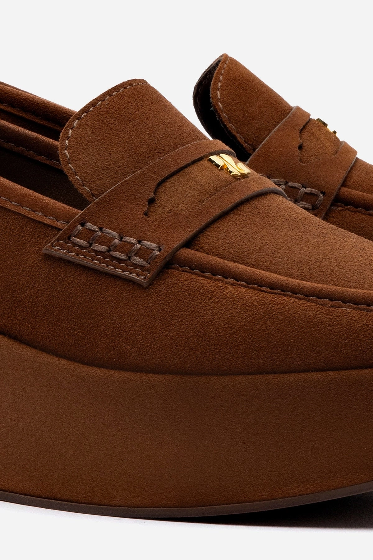 Suki Flatform Loafer In Burnt Umber Suede Closet Core Skin Soft