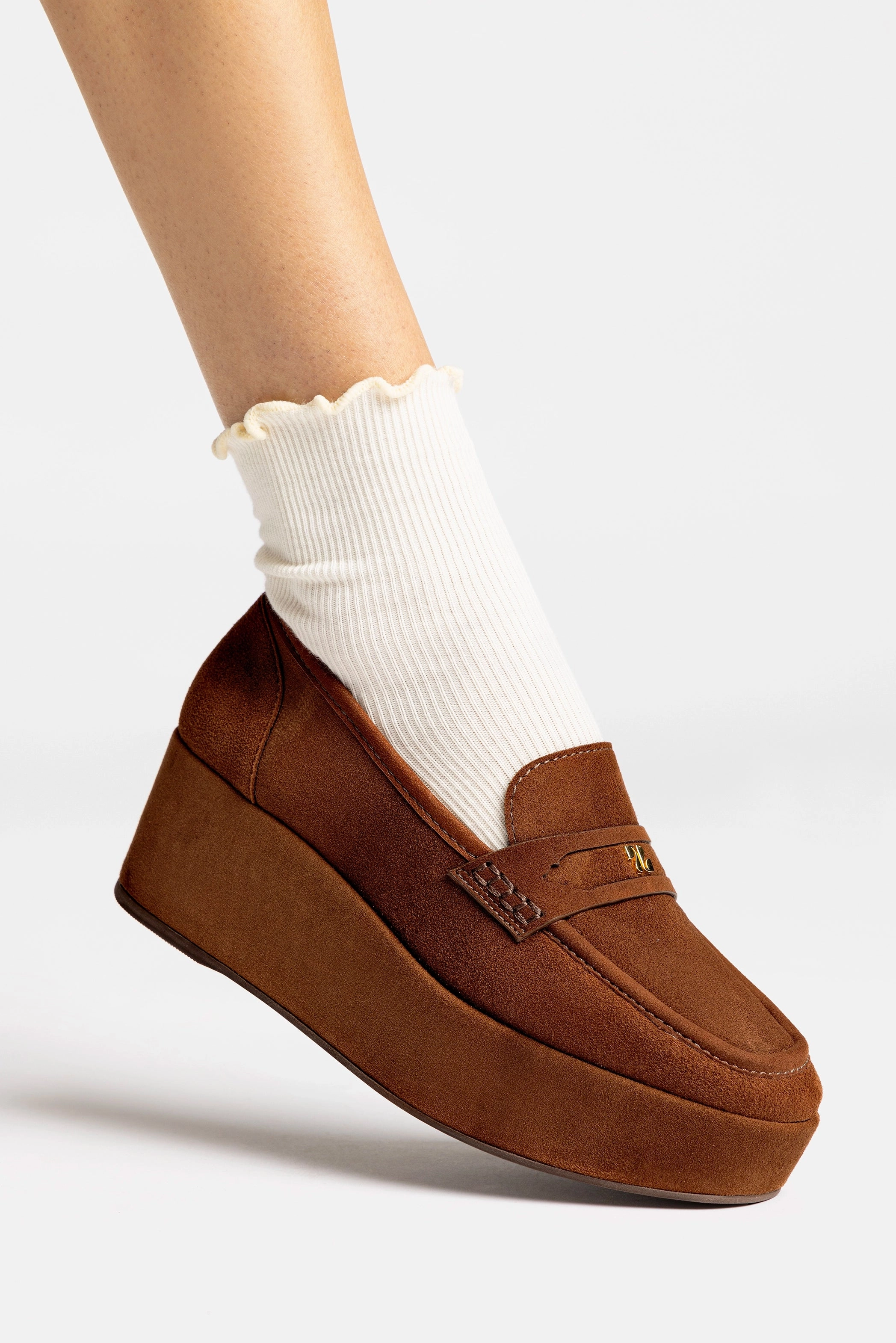 Suki Flatform Loafer In Burnt Umber Suede Urban Chill
