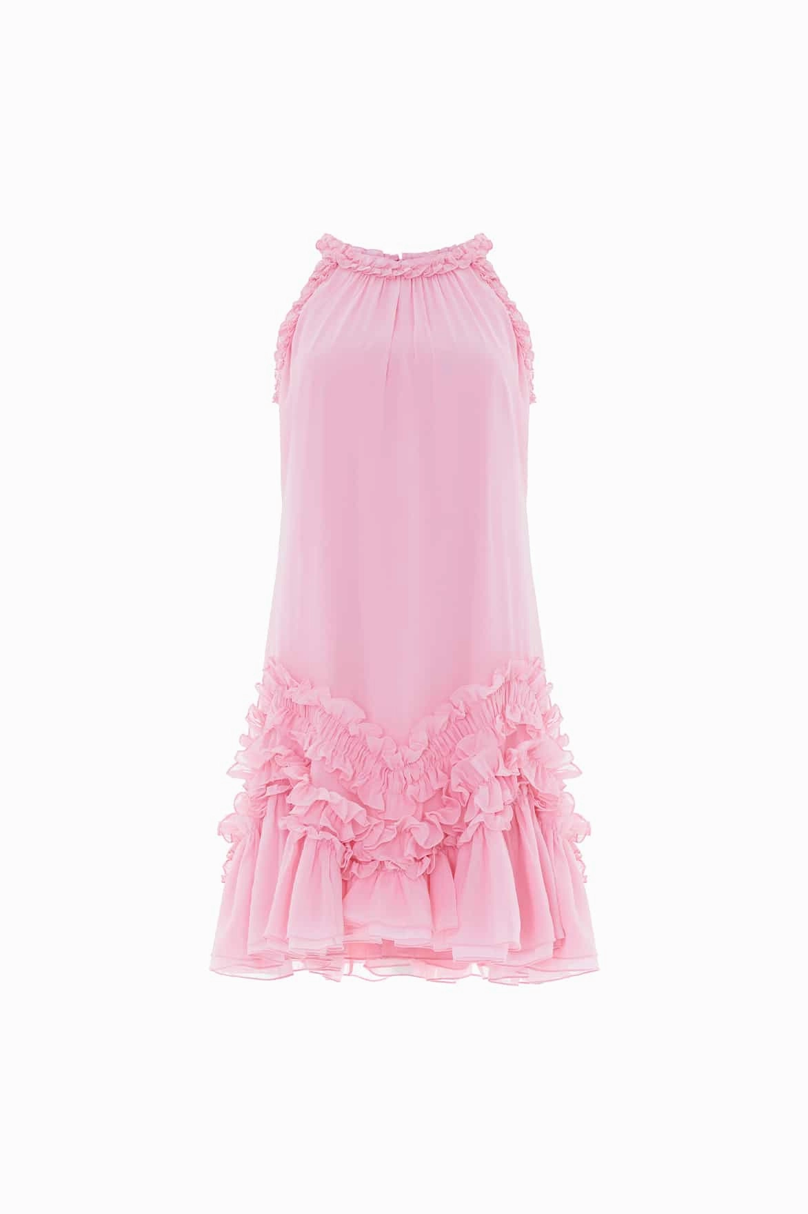 Anita Chiffon Sleeveless Micro Mini Dress Simple Texture