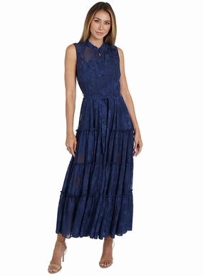 Sophie Dress Navy Delicate Tone Retro Detail