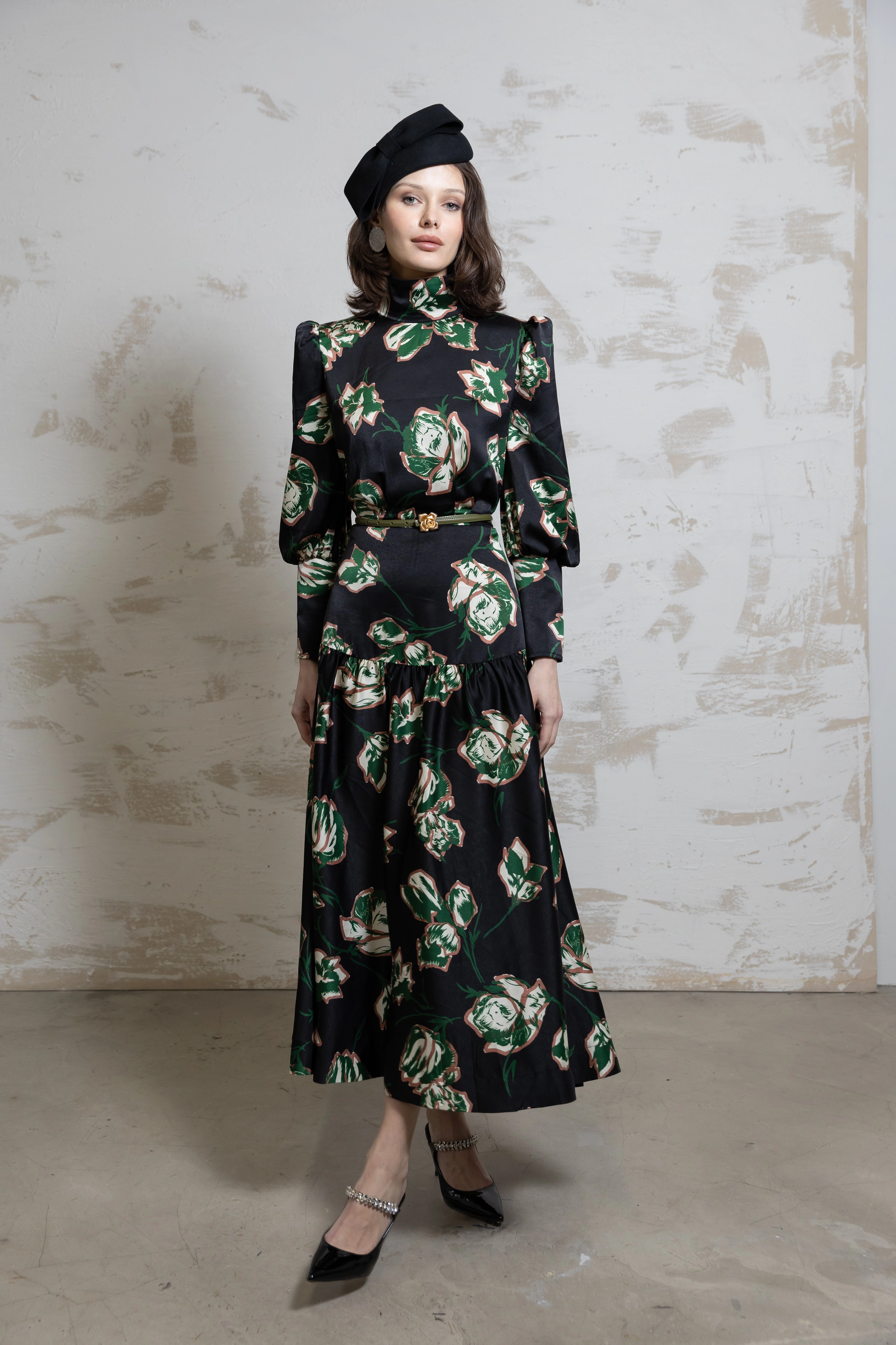 Bright-Hue Layered Design Rebecca Dress