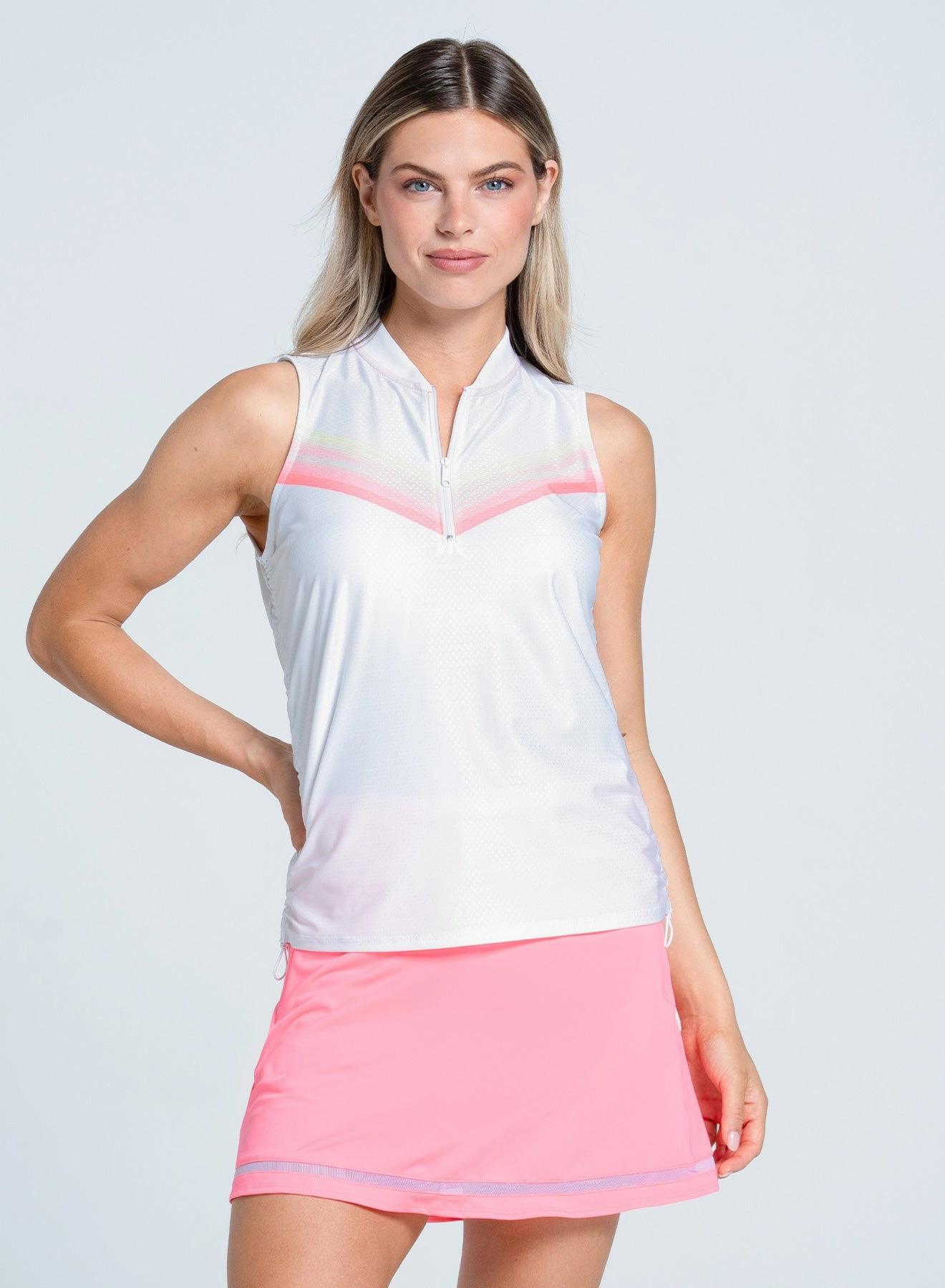 Anti Bacterial Layer TactileWeave Sunset Spin Zip Tank