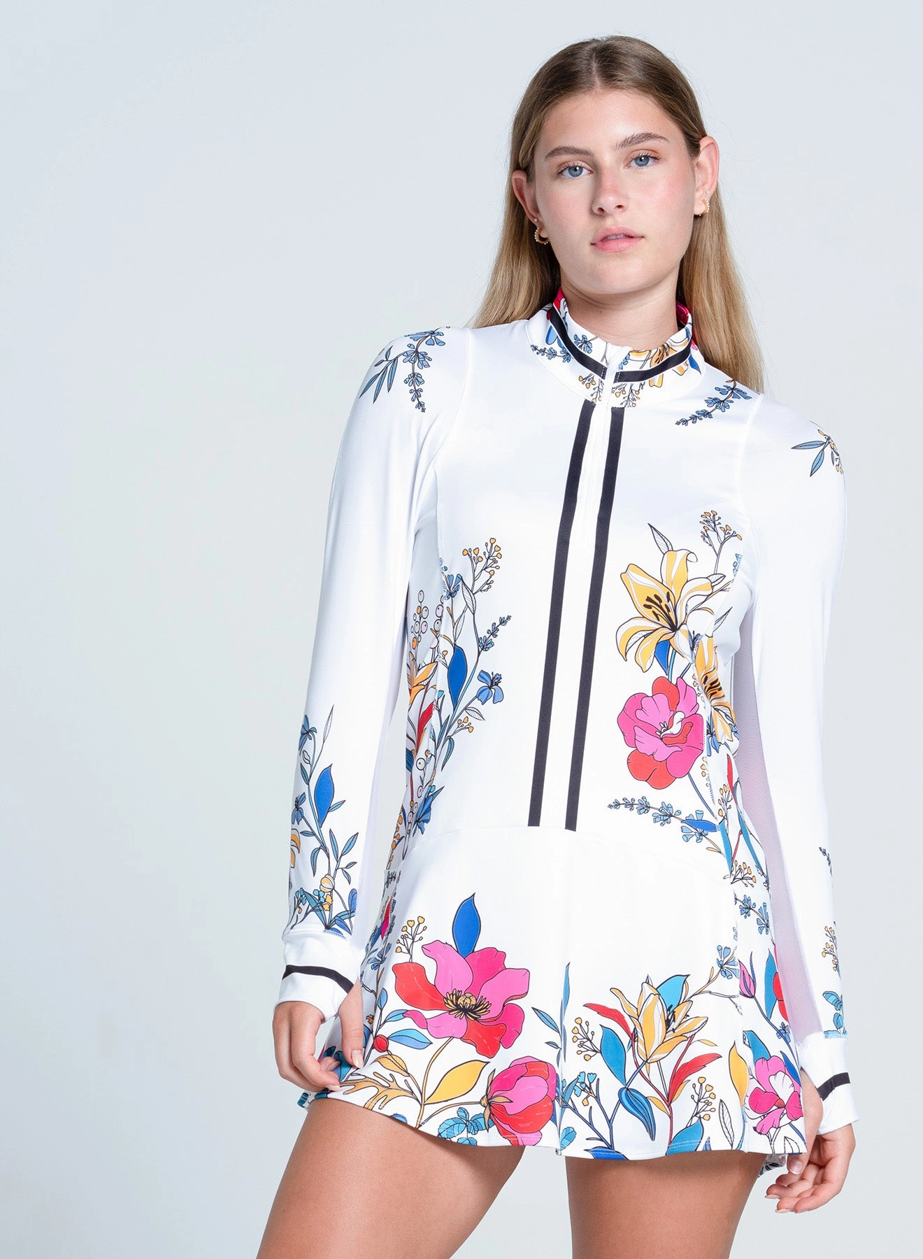 Airflow Optimized Weave High Collar Protection Design Lucky Bloom Dress