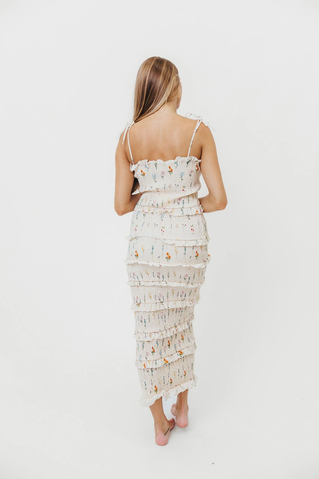 Perfectly Fitted Cypress Smocked Midi Dress in Floral *Final-Sale*