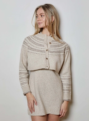 Teagan Cardi Oat Combo Thermal Regulation Technology WrinkleFree Weaving