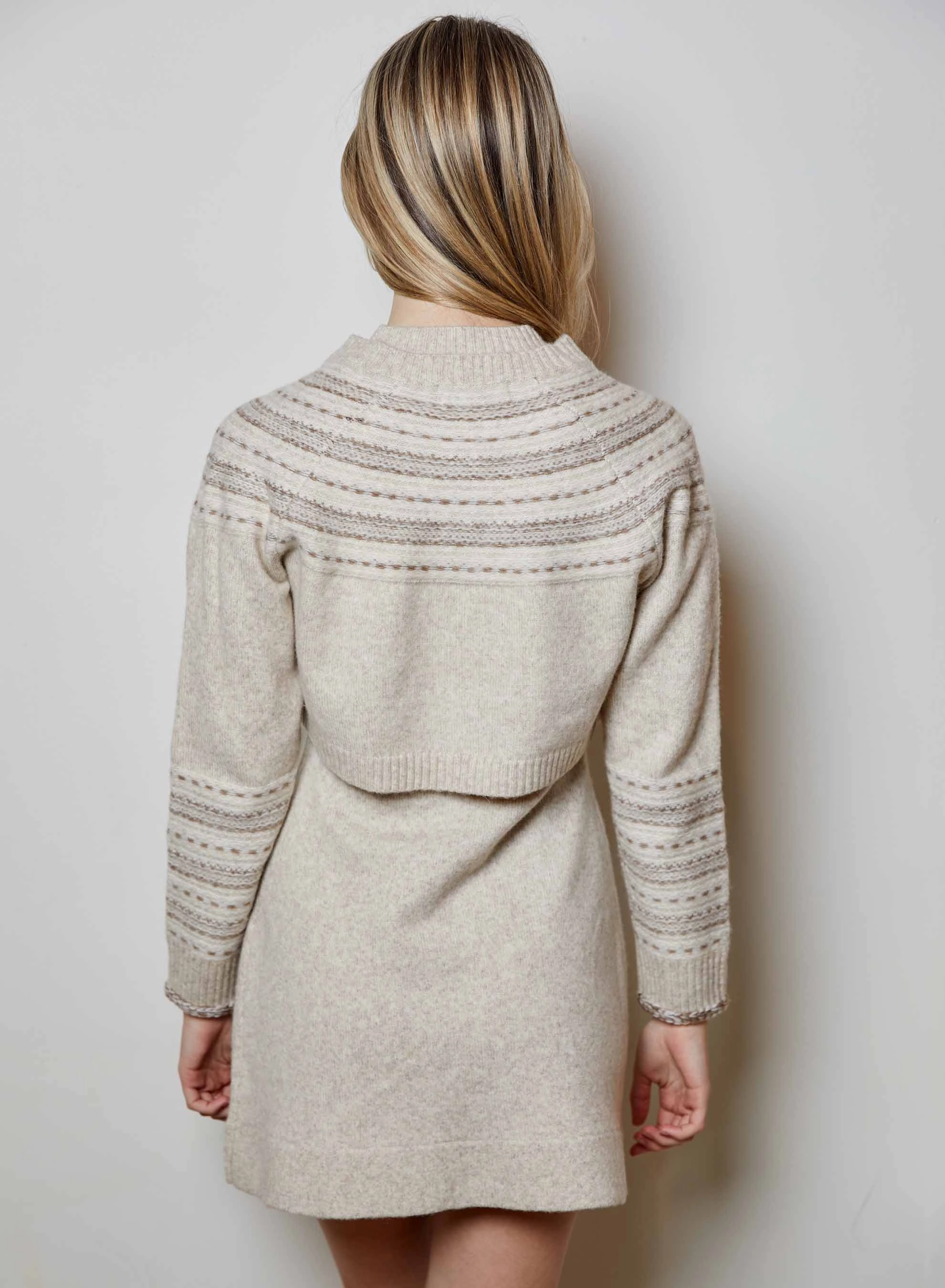 Flexible Shoulder Gusset Teagan Cardi Oat Combo