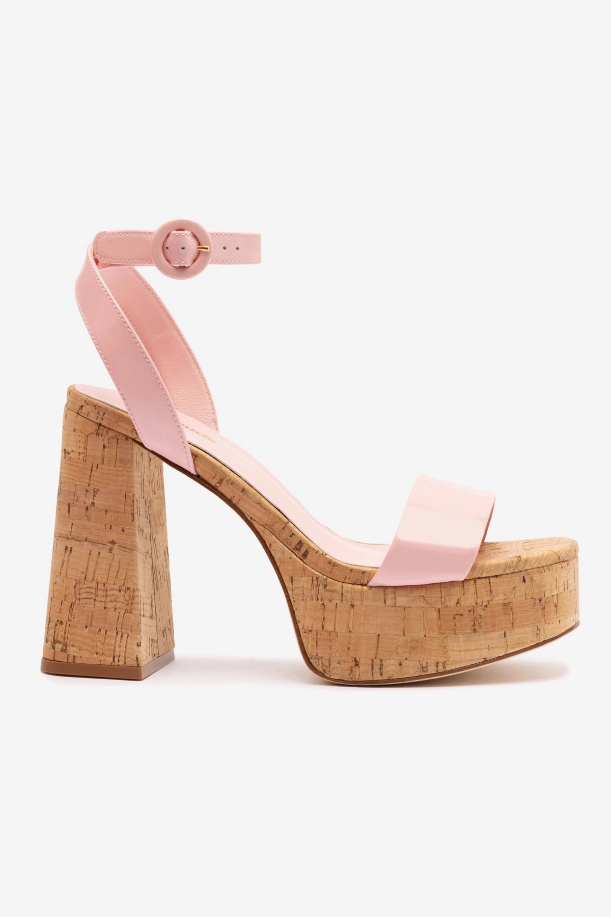 Bone Aid Comfort Dolly Sandal In Tulip Patent Leather and Natural Cork