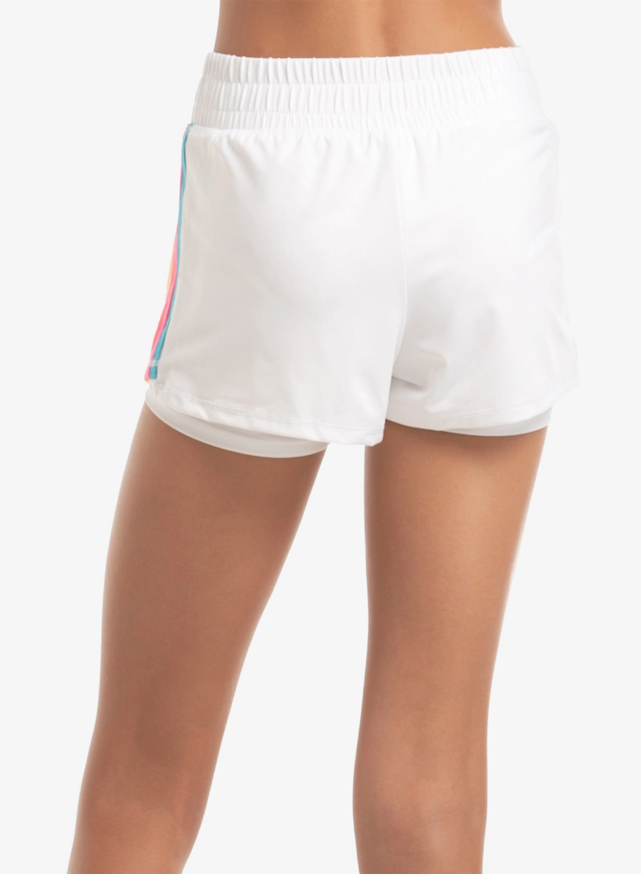 Layered Neckline Details Prisma Stripe Short-Girls