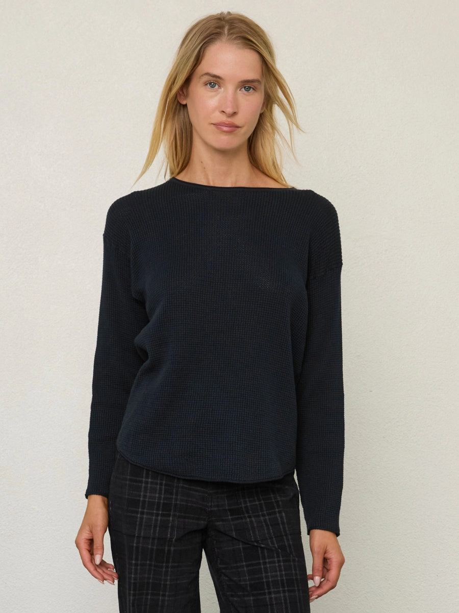 Weighted Hem Design Casual Tank SHIRTTAIL EASY BOATNECK