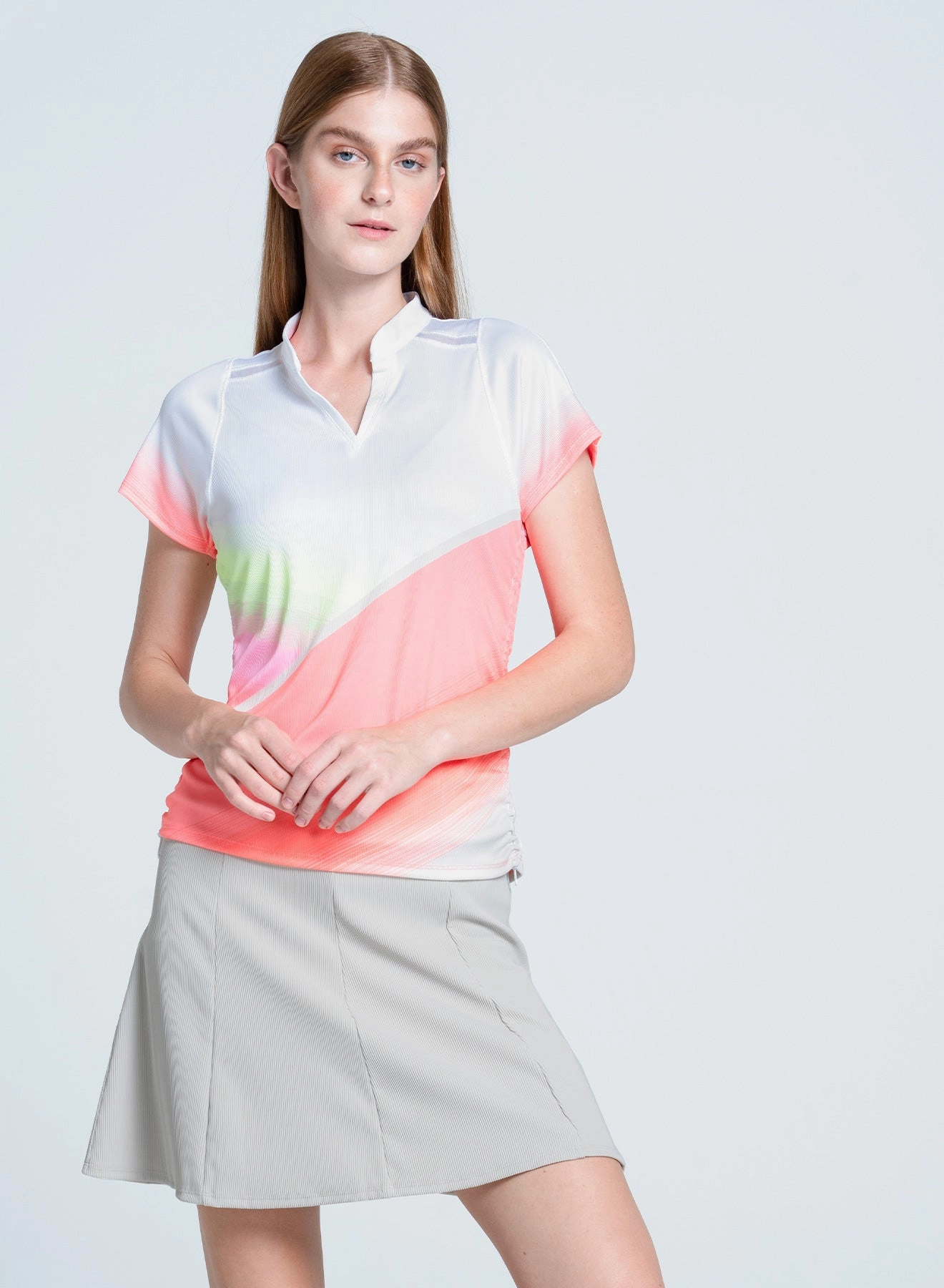 Spin Around Short Sleeve Layered Collar Design