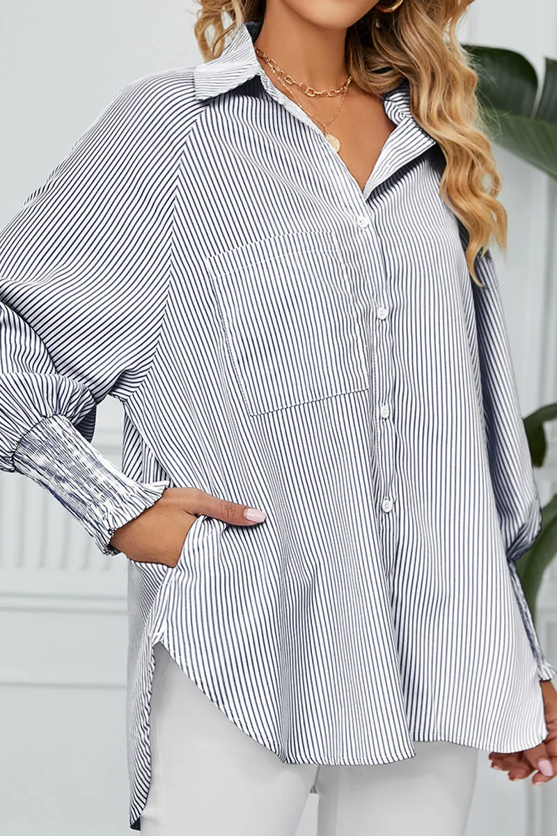 Compression Fit Engineering AdjustableHemCuffs CUFF DRAW PLEATED LOOSE STRIPE COLLAR SHIRTS