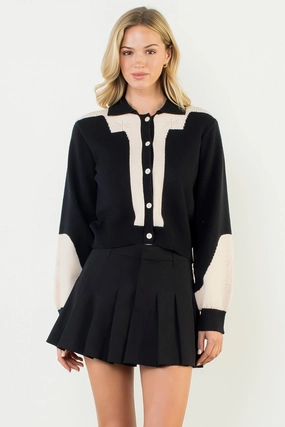 COLORBLOCKED KNIT TOP Stretch Comfort