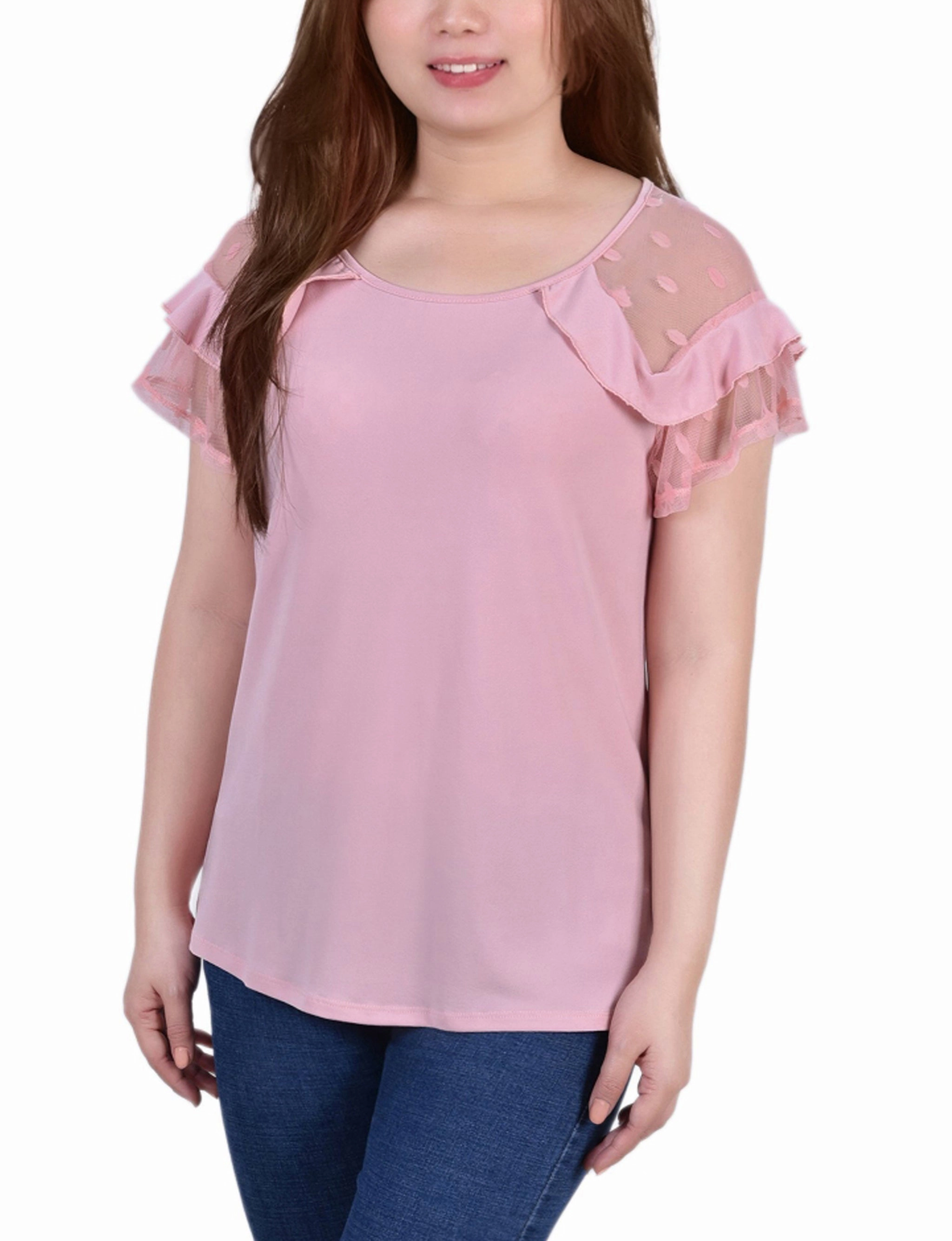 Soft Touch Feel Petite Short Dot Sleeve Top