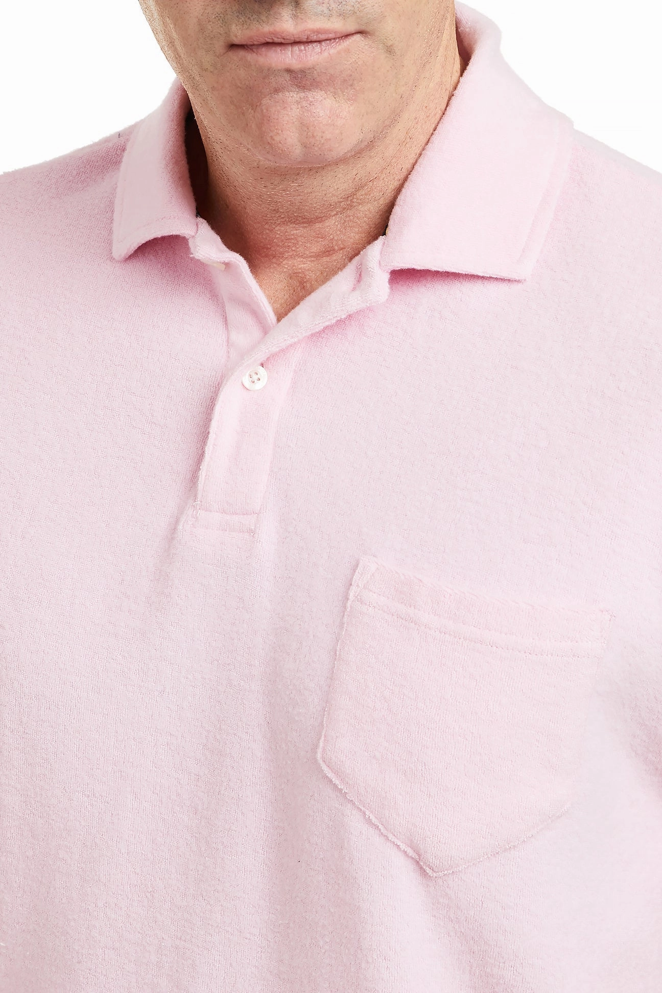 Terry Cloth Polo Shirt Pink MinimalistStyle