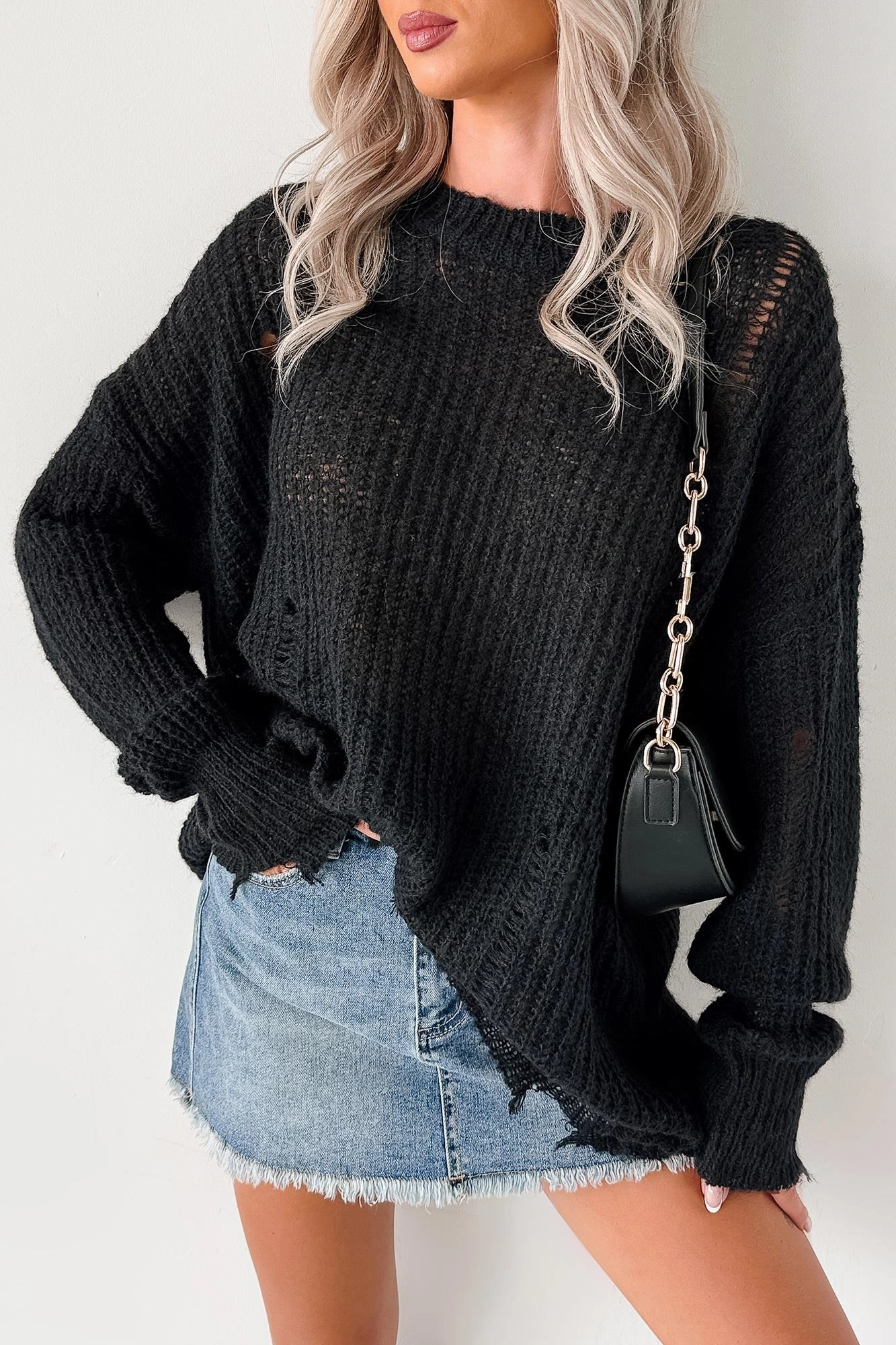 Anti Fade Technology Recycled Fiber Blend The Soft Life Signature 8 Solid Knit Pullover (Black)