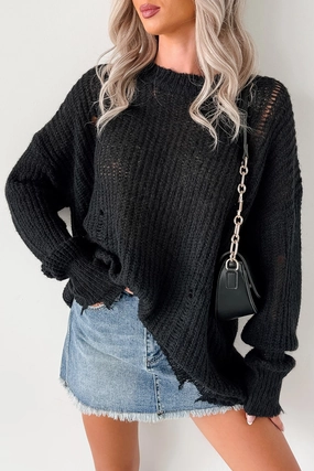 Anti Fade Technology Recycled Fiber Blend The Soft Life Signature 8 Solid Knit Pullover (Black)