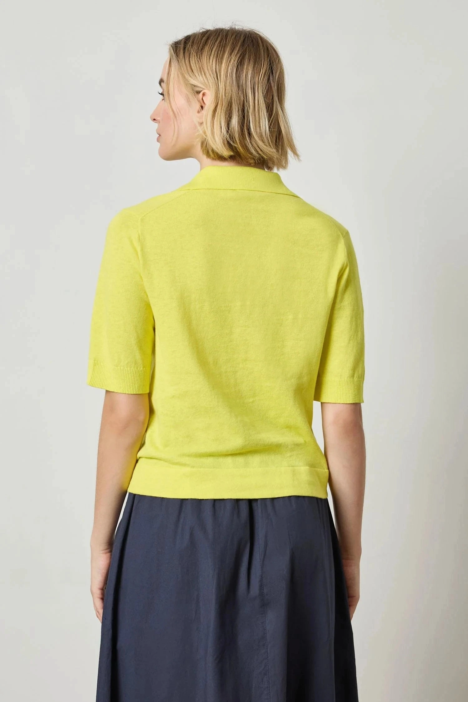 Adaptive Fit Technology Elbow Sleeve Polo Sweater Lemon