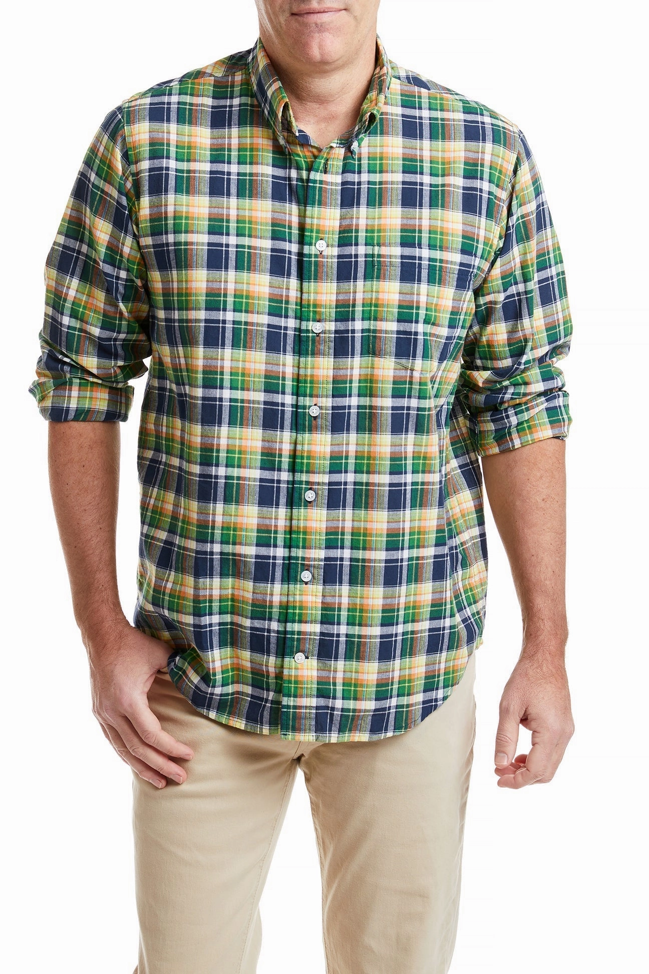 Chase Shirt Sag Harbor Madras AntiSnag Fabric Eco Dye Process