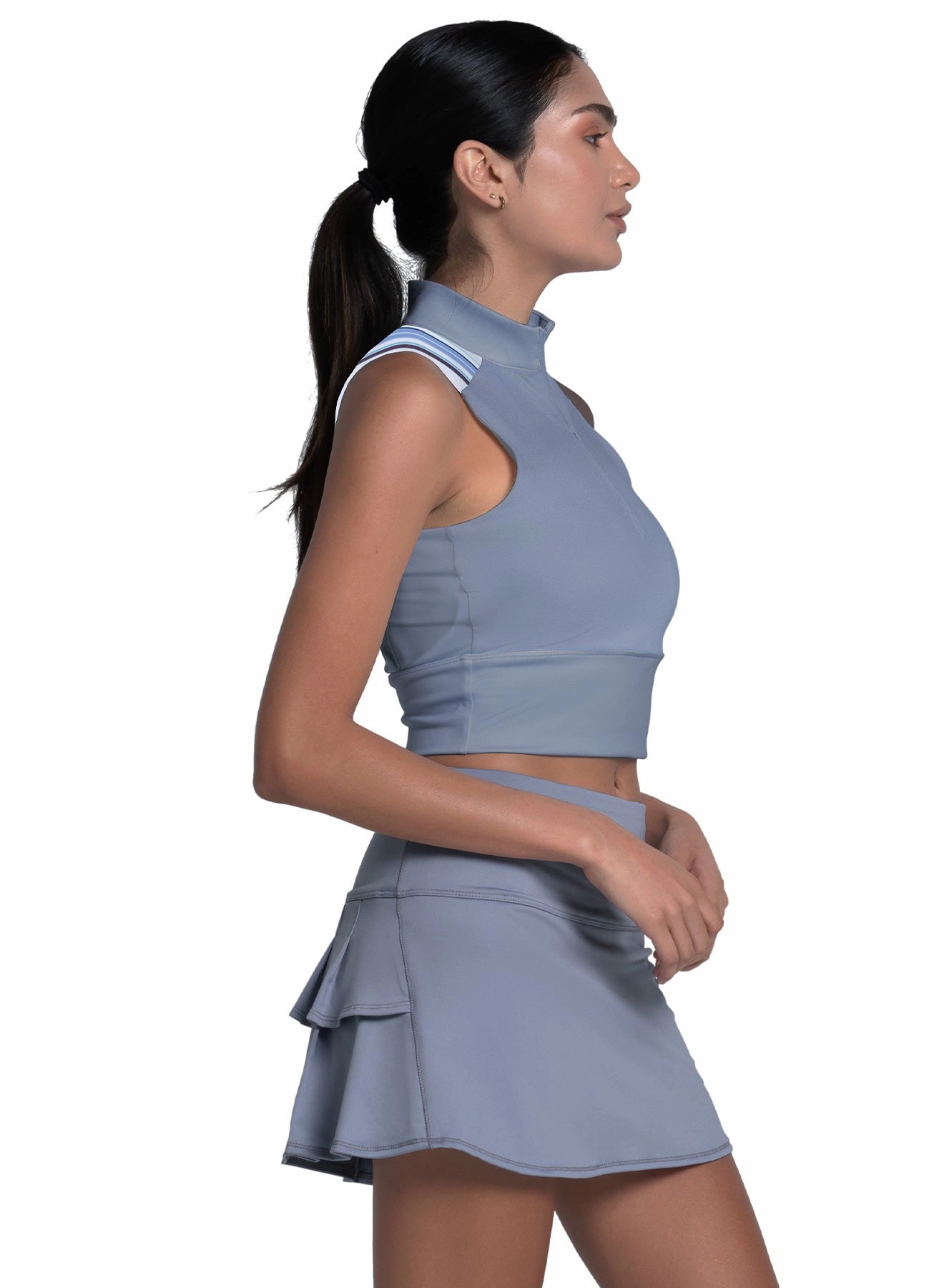 Edge Cut Crop Tank Quick Dry Performance MeshLining