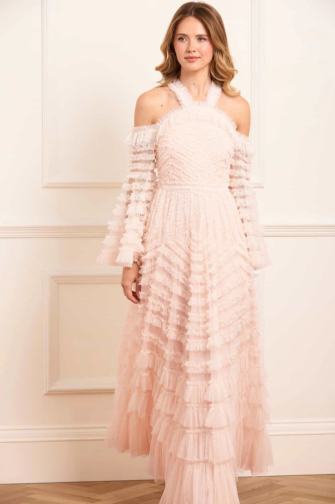 La Vie En Rose Off-Shoulder Gown Nature Inspired