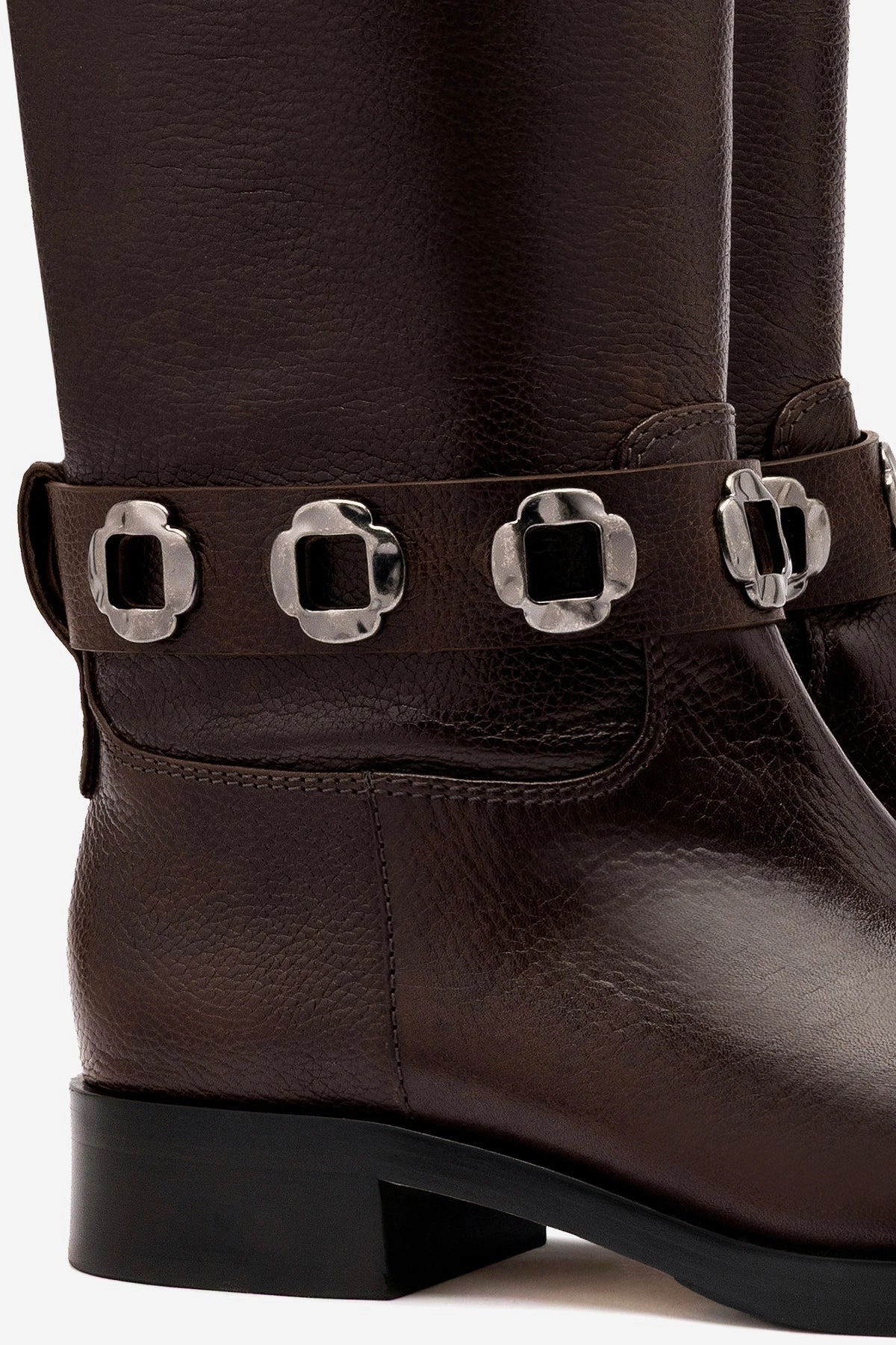 Milan Flat Boot In Brown Leather Comfort Curve Gym Quick