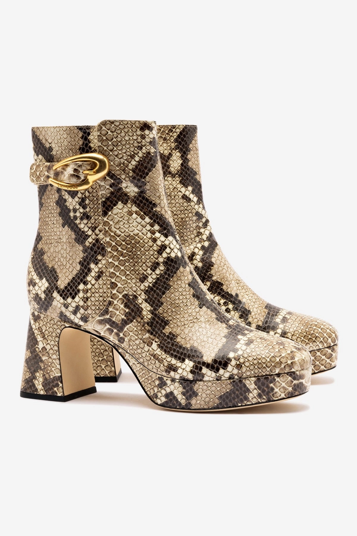 Power Grip Dolly Verona Low Boot In Neutral Snake Leather