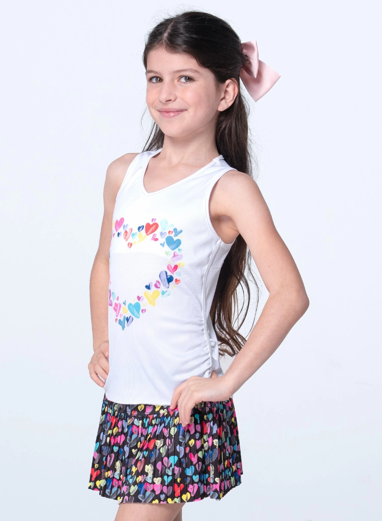 Minimalist Stitching Thumbprint Hearts Tank