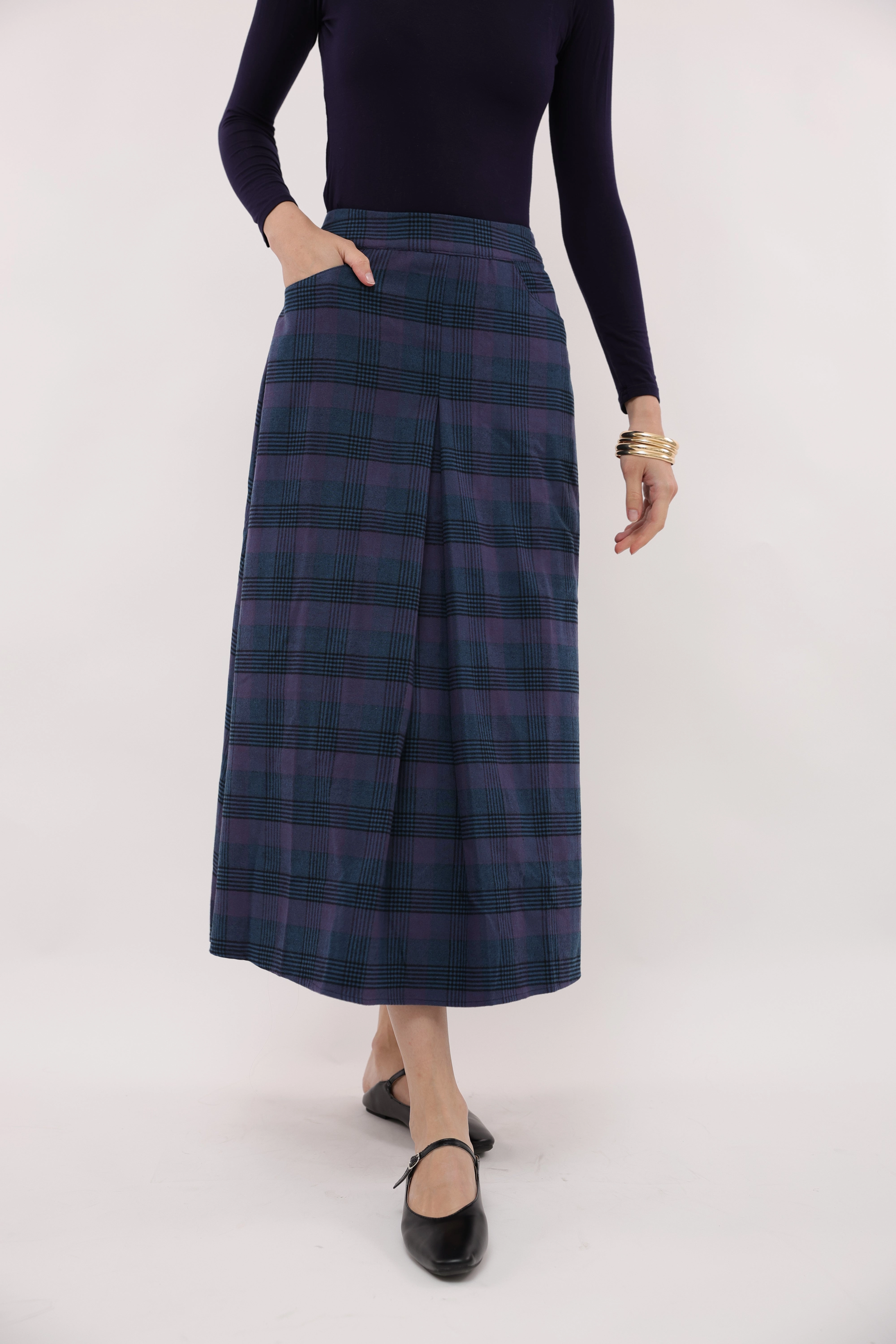 Fall Favorite Maxi length Tia Plaid Skirt
