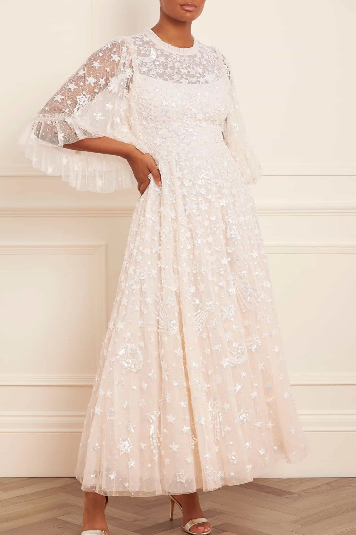 Relax Comfort Floral-Pattern Constellation Gloss Ankle Gown