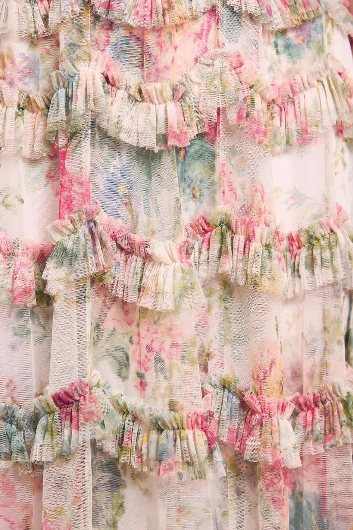 Floral Romance Round Neck Ballerina Dress Lounge Feel Evening Event