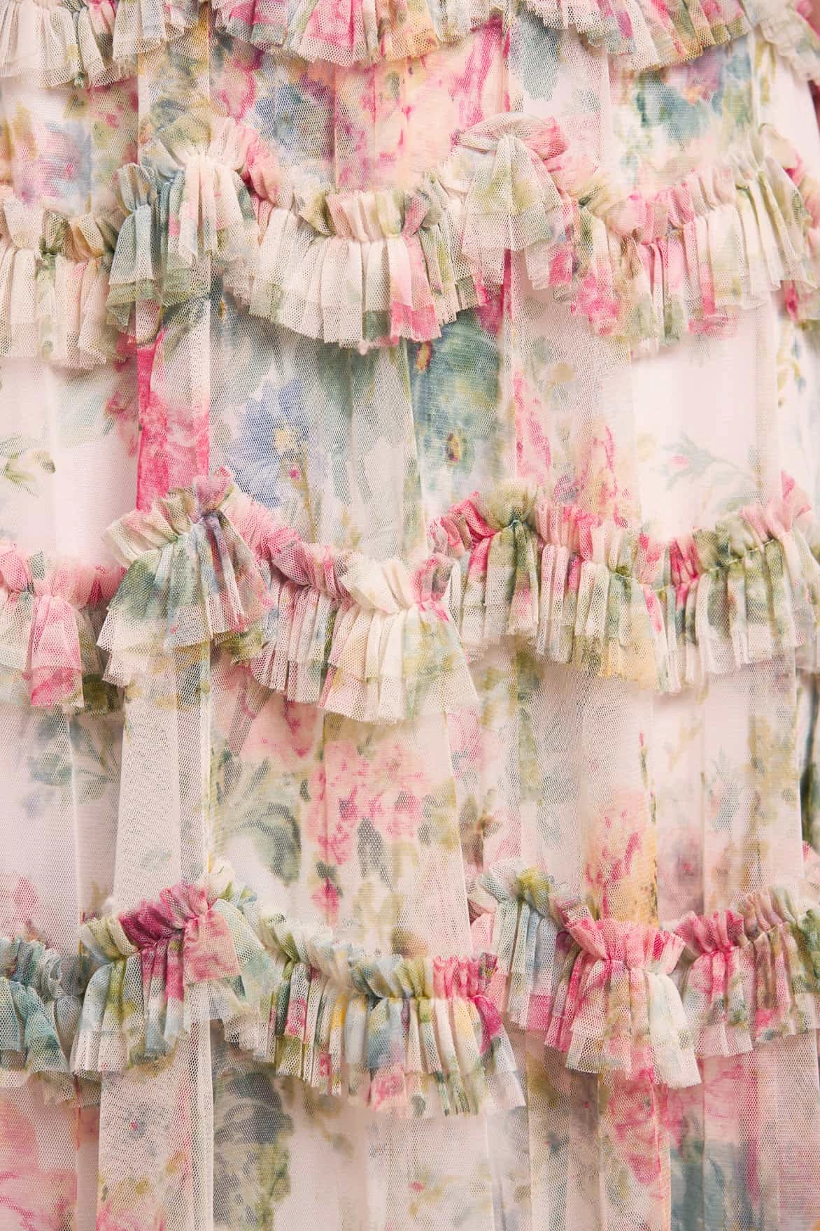 Light Rhythm Floral Romance Round Neck Ballerina Dress