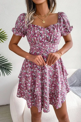 BROKEN FLOWER BIG PLACE DRESS_CWDSD2535 Abrasion-resistant