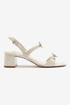 Crystal Glow Comfort Platform Tinx Block In Ivory Patent Leather