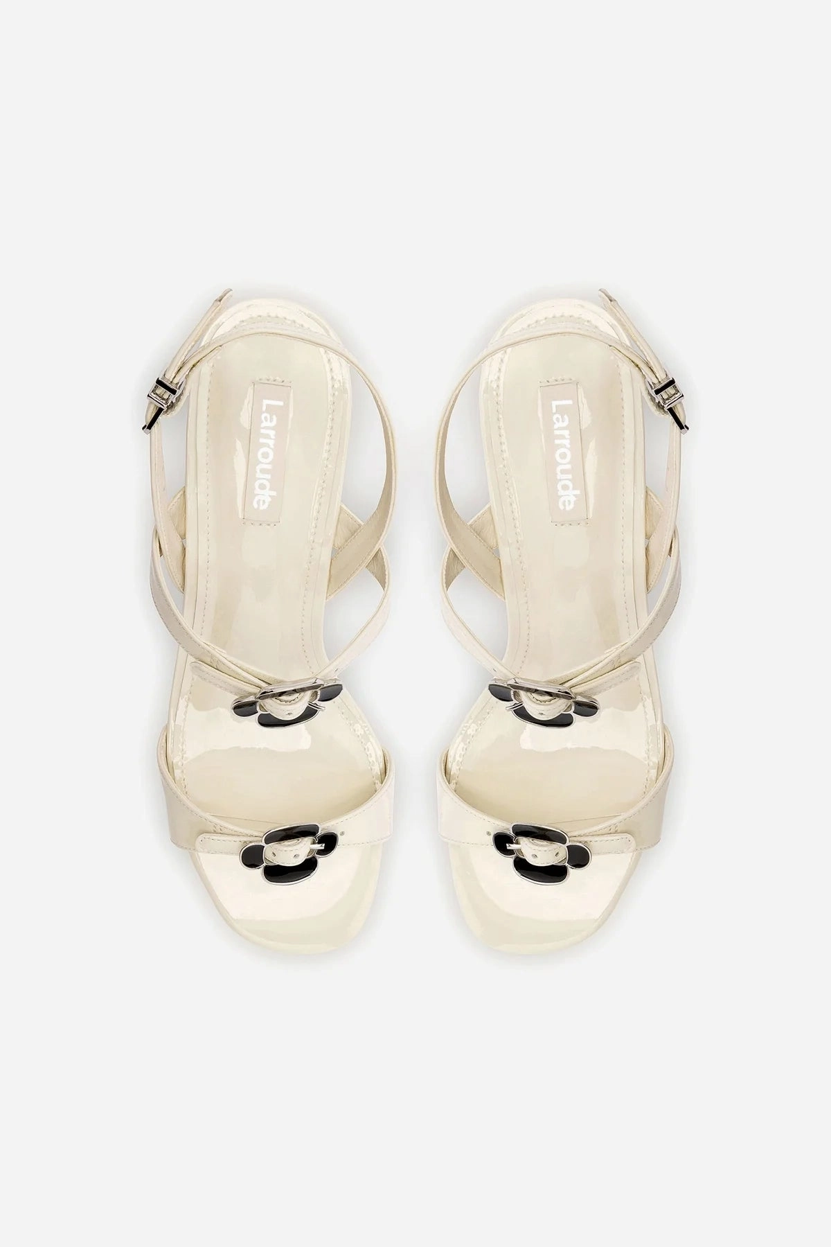 Strap Mode Comfort Grip Tinx Block In Ivory Patent Leather