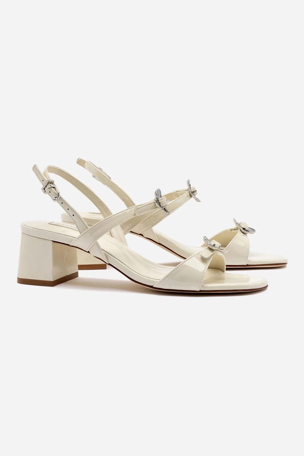 All Comfort Tinx Block In Ivory Patent Leather
