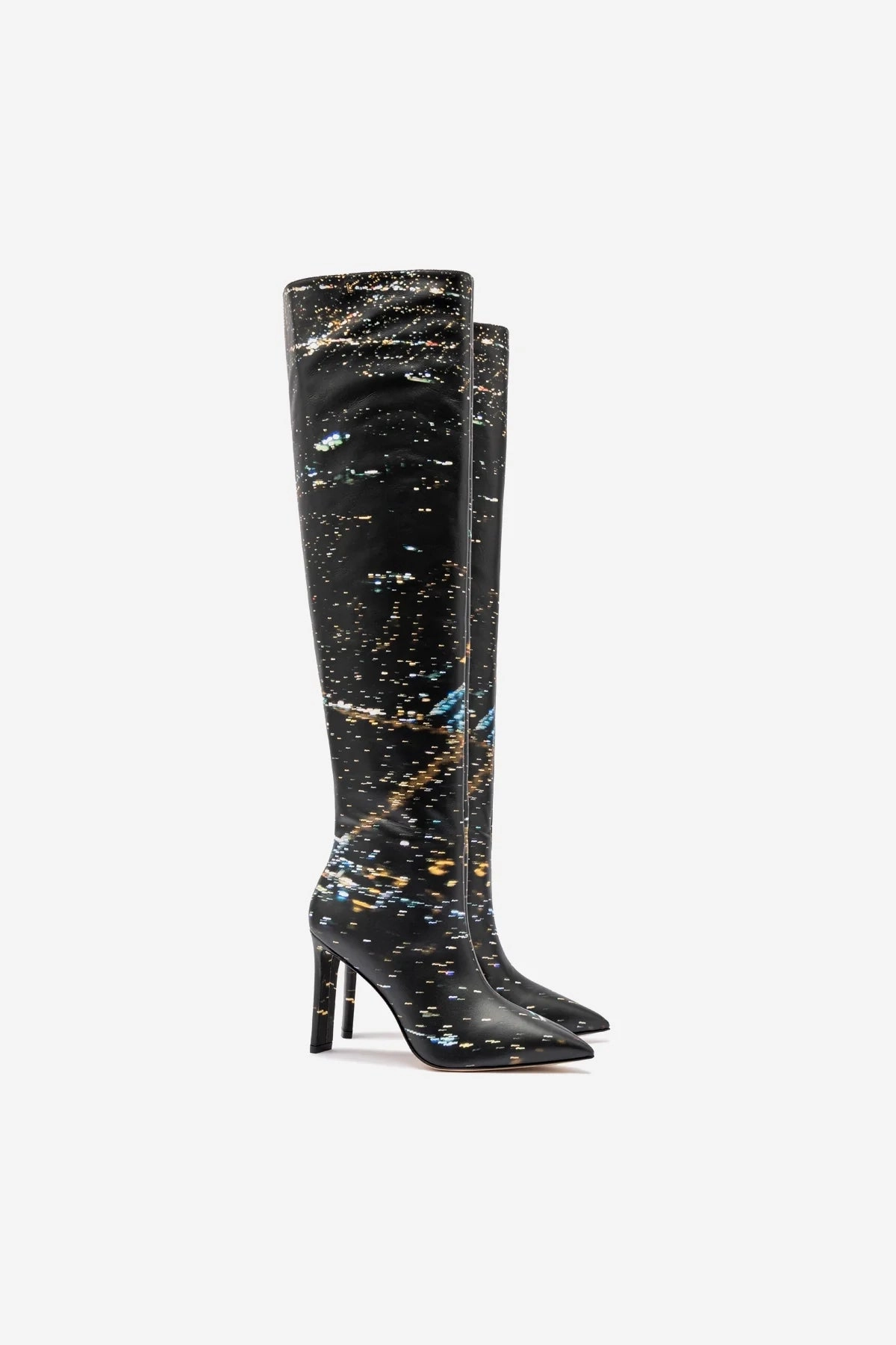 Larroud x Libertine Boot In Black LAX Printed Leather Sustainable Vegan Material