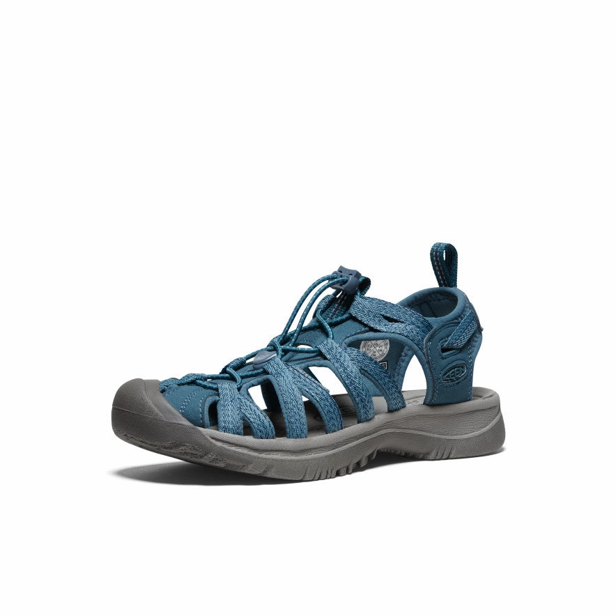 Sleek Vacation Sandals Elastic Straps Women's Whisper  |  Smoke Blue