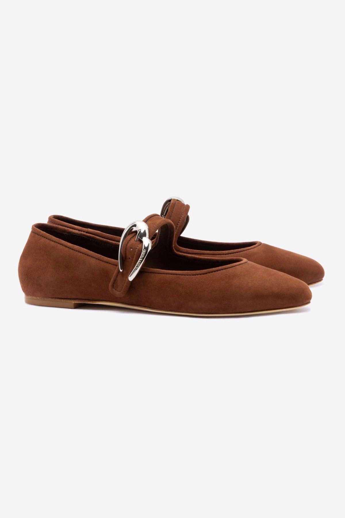 Non Slip Wellness Seekers Verona Ballet Flat In Burnt Umber Suede