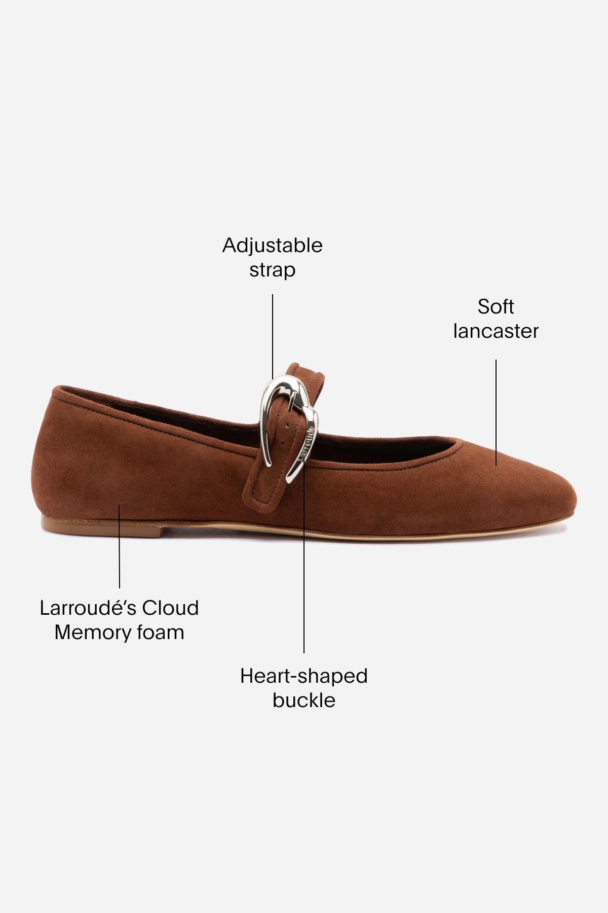 Height Plus Verona Ballet Flat In Burnt Umber Suede