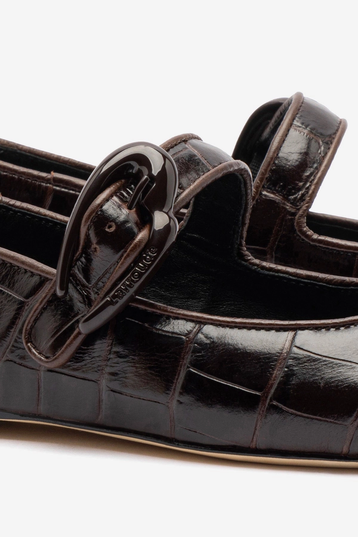 Verona Ballet Flat In Croco Brown Leather Mesh Body Balance