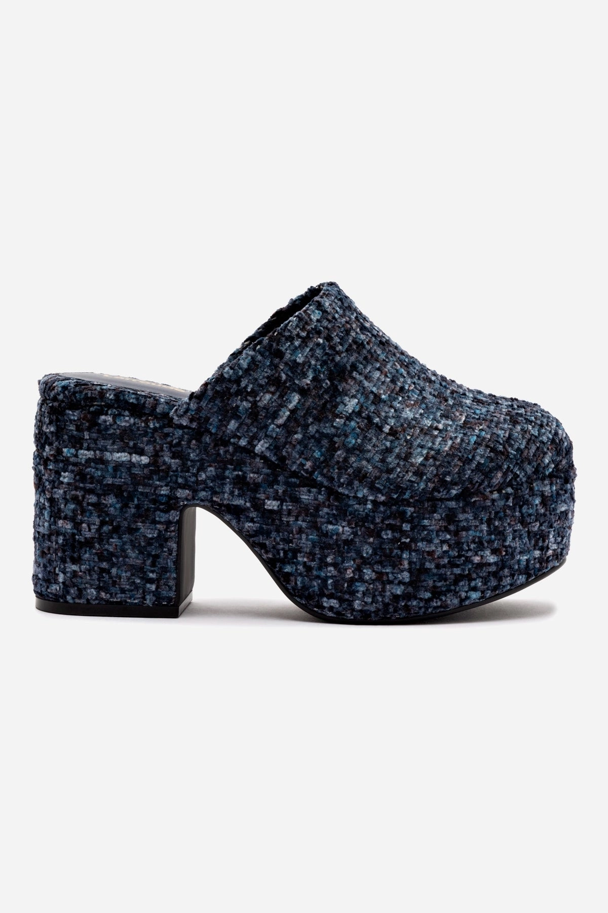 Wool Warm Workout Miso Platform Clog In Midnight Velvet