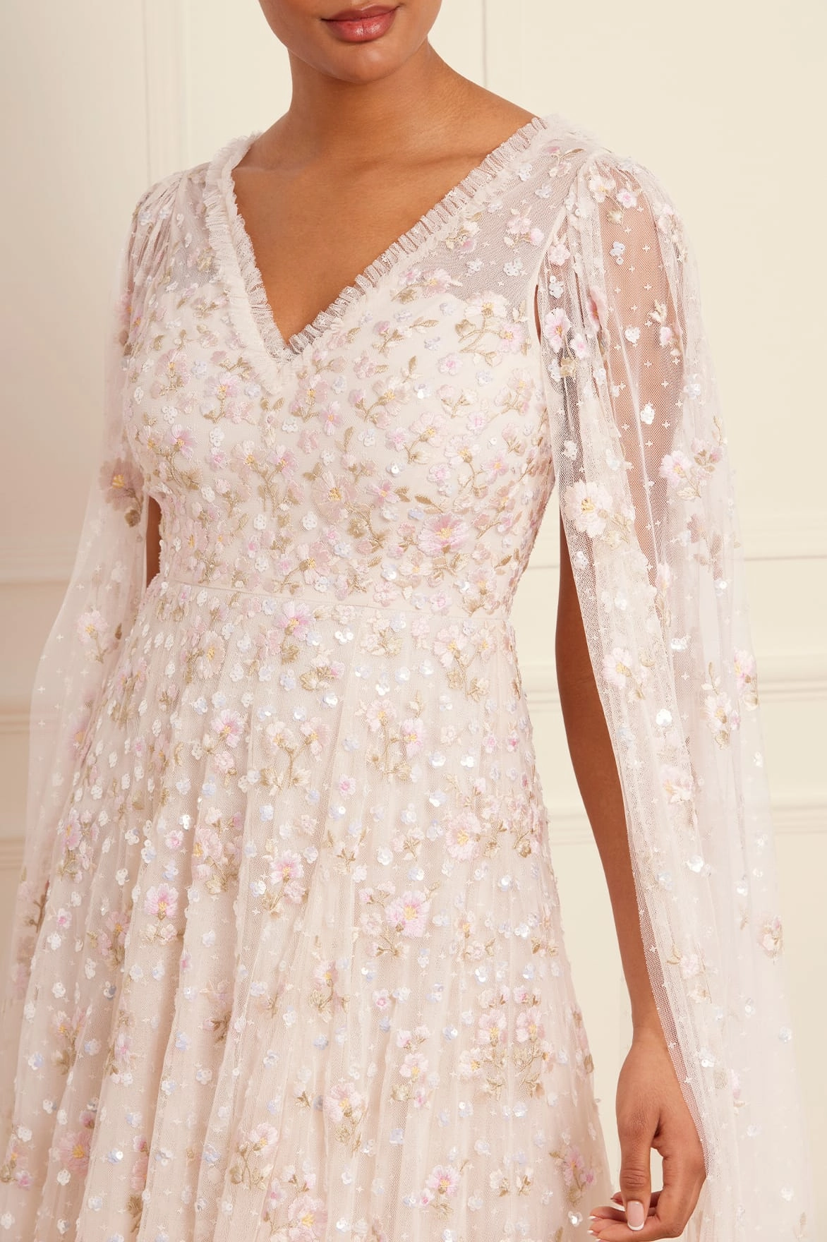 Dahlia Ditsy Ankle Gown Bold-Color Relaxed Layers