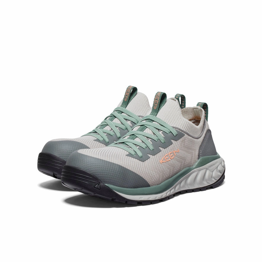 Women's Arvada Shift Work Sneaker (Carbon Toe)  |  Steel Grey/Granite Green Footbed Cushioned Slip On