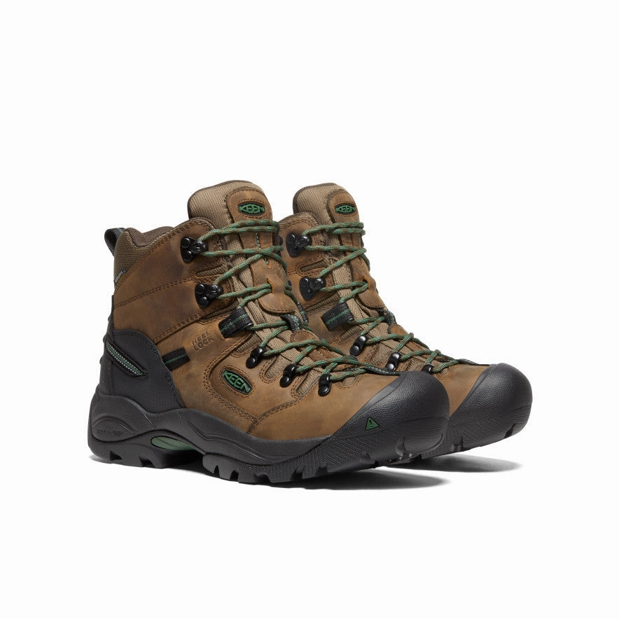 Feather Light Mountain Climber Men's Pittsburgh Energy 6" Waterproof Boot (Soft Toe)  |  Cascade Brown/Greener Pastures