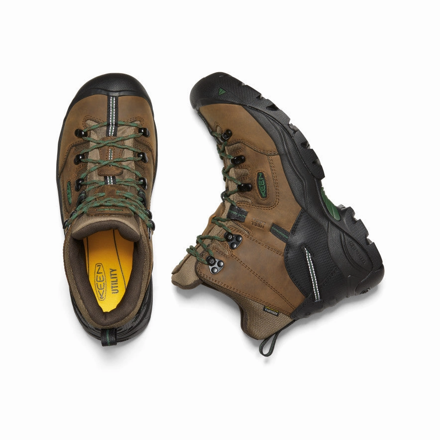 Padded Interior Active Nomad Men's Pittsburgh Energy 6" Waterproof Boot (Soft Toe)  |  Cascade Brown/Greener Pastures