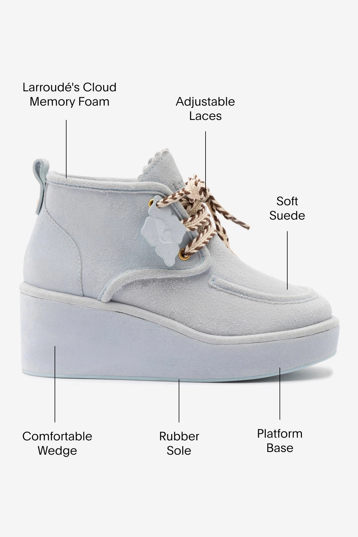 Chani Wedge In Maya Suede Cool Pop