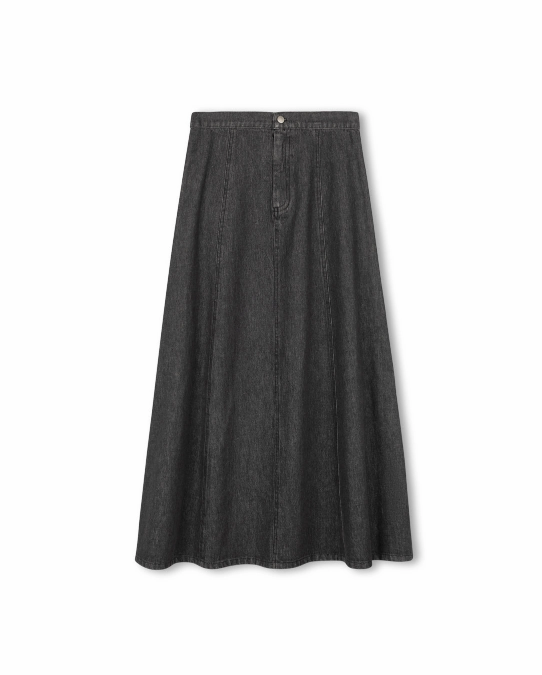 Story Black A line Seam Denim Skirt W-22641 Easy Layers Relaxed Feel
