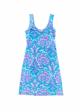 Classic Motion Comfy Yet Stylish Long Bali Tank Dress Watercolor Paisley